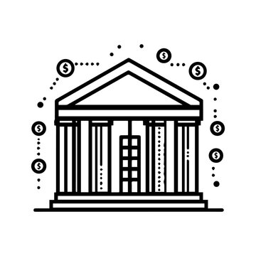 recommend clip art: Finance icon or modern line symbol. Vector line art and icon design with bold outline. Black and white Pixel Perfect minimalistic symbol isolated white background. Silhouette simple thin sign