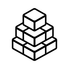 Bricks icon or modern line symbol. Vector line art and icon design with bold outline. Black and white Pixel Perfect minimalistic symbol isolated white background. Silhouette simple thin sign