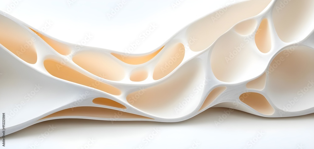 Poster abstract design showcasing fluid shapes and soft colors, creating a modern and artistic aesthetic pe