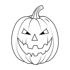 The outline of a pumpkin for Halloween. Scary pumpkin face