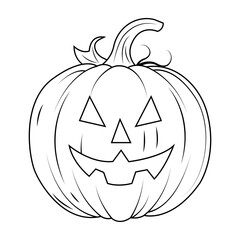 The outline of a pumpkin for Halloween. Scary pumpkin face