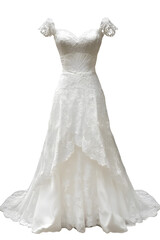 Fototapeta premium White wedding dress isolated on white background