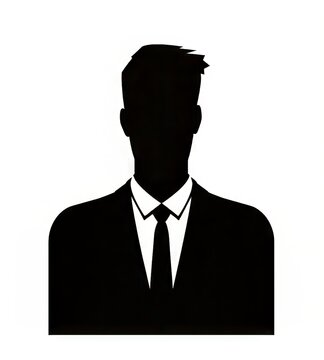recommend clip art: Silhouette of a professional man in a suit and tie against a white background.