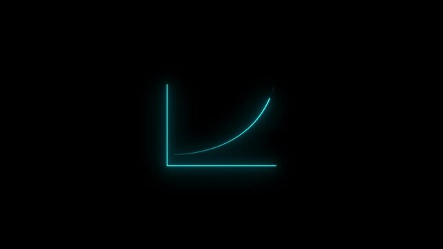 Abstract neon arrow up business graph icon animation. business chart growth concept animation.
