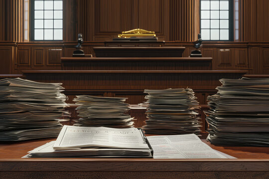 Mountains of Paper: A Courtroom's Silent Testimony