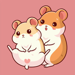 Obraz premium hamster love each other