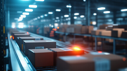 Fototapeta premium A section of the warehouse dedicated to returns processing, with specialized equipment and staff efficiently handling returned items.