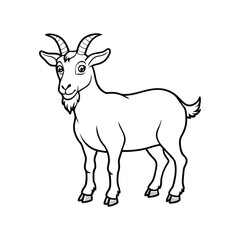 Fototapeta premium Goat vector icon lineout and outline icon vector illustration.