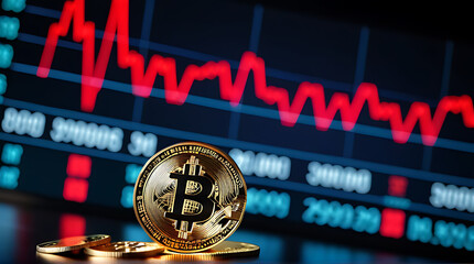 financial report red numbers showing bitcoin losses