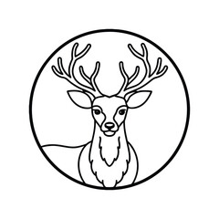 Deer icon silhouette vector illustration on white background.