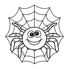 Spider illustration coloring page - coloring book for kids