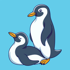 penguin make love illustration vector