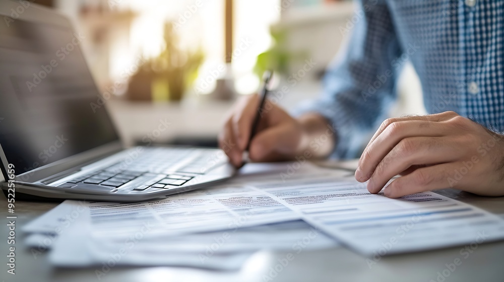 Aufkleber efiling taxpayer using a laptop to file taxes personal income tax return form online for tax payment