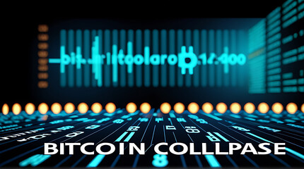 Fototapeta premium collapse text scene digital chaos falling numbers