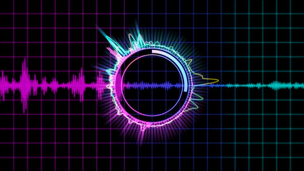 Hologram audio spectrum, 4k illustration, not AI generated