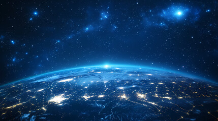 Obraz premium Blue planet in the universe