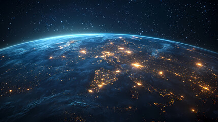 Obraz premium Blue planet in the universe