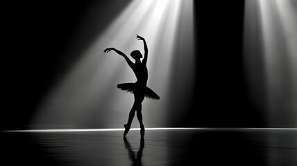 Ballerina on a black background