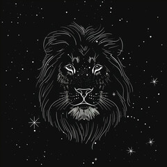 Minimalist style illustration of the Leo zodiac sign.