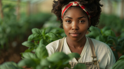 Naklejka premium Woman Organizing Community Garden Project