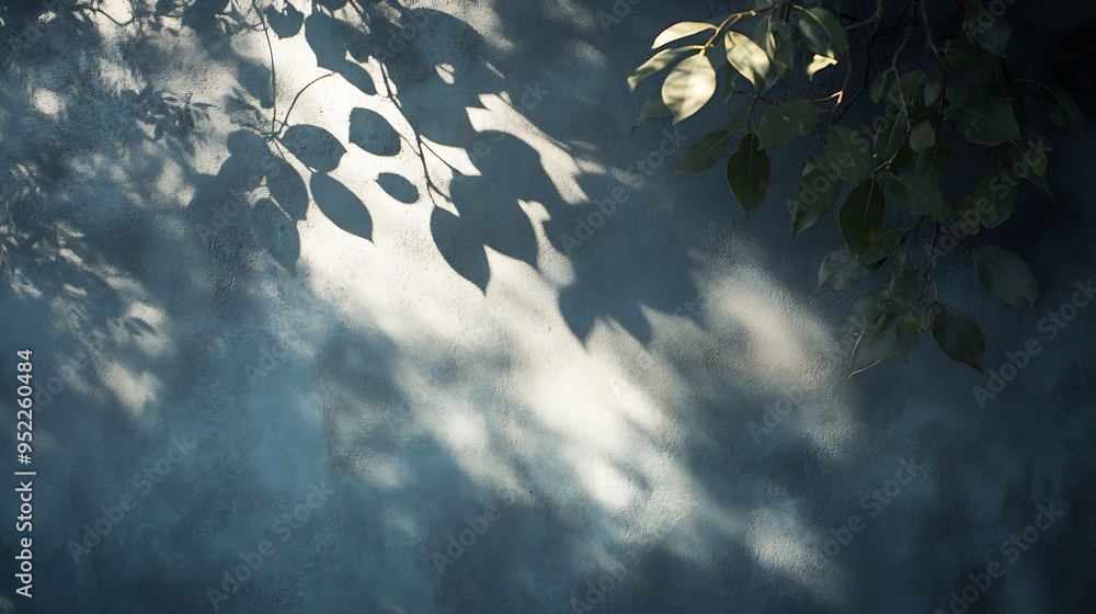 Aufkleber tree shadow and light of leaf branch background nature leaves tropical jungle tree branch dark shado