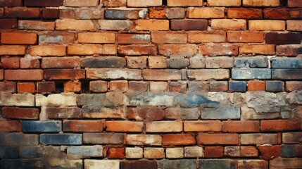 Fototapeta premium Old brick wall, watercolor style. 