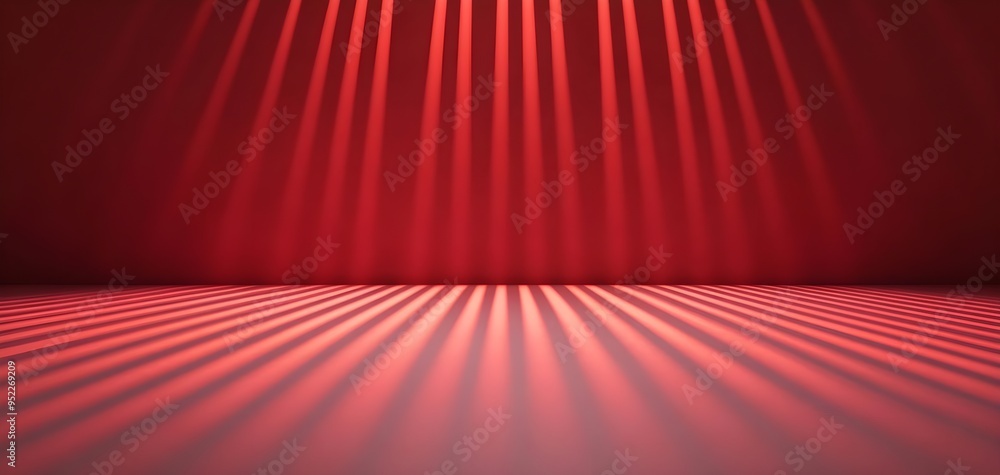 Aufkleber vibrant red background with dramatic light rays creating a striking and dynamic atmosphere perfect f