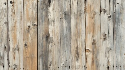 Naklejka premium Rustic wallpaper with a distressed wood plank design, creating a cozy, warm atmosphere in a living space.
