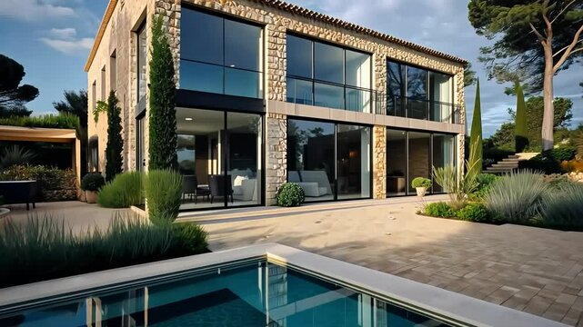 new contemporary villa with pool