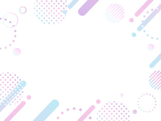 春　ネオン　ポップ 　フレーム　背景　線