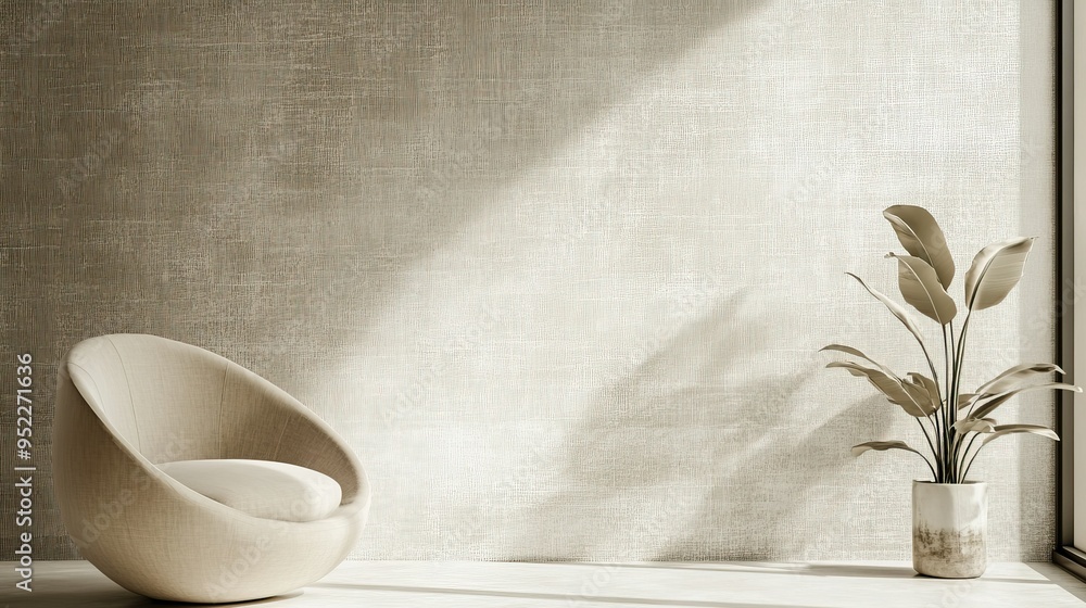 Poster subtle, textured wallpaper in soft, neutral tones, perfect for adding depth and interest to a minima