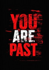 Bold Text Design with Black and Red Color Scheme