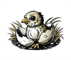 hen with eggs vector illustration