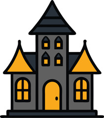 A haunted house cartoon vector for Halloween