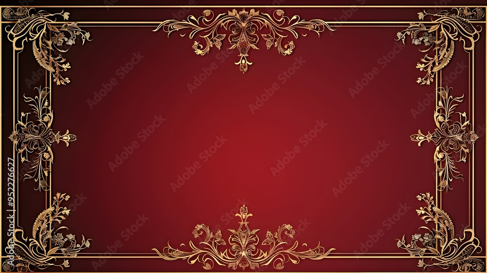 Aufkleber ornate victorian style frame background with detailed scrollwork and classic patterns perfect for lu