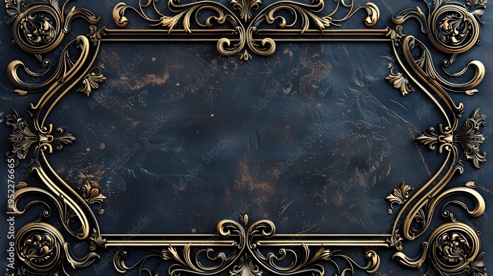 Poster ornate victorian style frame background with detailed scrollwork and classic patterns
