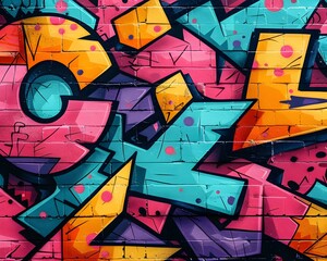Obraz premium Colorful Urban Graffiti Frame Background with Bold Street Art Elements