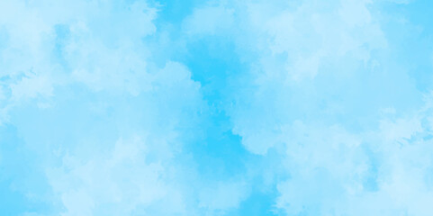 blue sky with clouds. Light sky blue shades watercolor background. Sky Nature Landscape Background. sky background with white fluffy clouds.><	