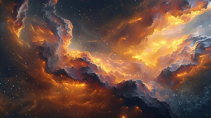 An amazing and captivating abstract piece of art that shows a cloud of cosmic energy