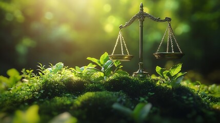 The concept of green law Carbon tax Environmental and social responsibility business concept International Law and Environmental Law Economic regulation law of environmental conservati : Generative AI