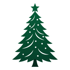 Christmas tree Black silhouette Vector Illustration isolated on a white background