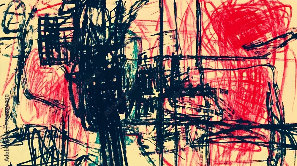 Poster captivating abstract art with layers of vibrant colors and dynamic movement