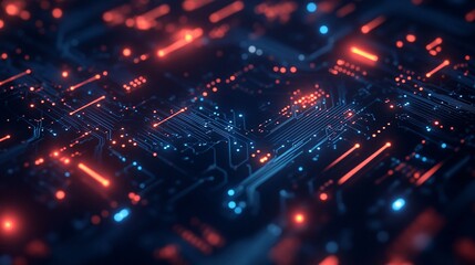 Fototapeta premium Futuristic Digital Signature in a Circuit Board