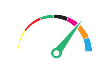Dashboard speedometer icons set. Tachometer icon isolated. Performance indicator sign. Car speed. Fast internet speed sign. Stock flat vector elements