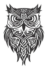 Obraz premium Owl Bird head very simple traditional tattoo flash styles illustration