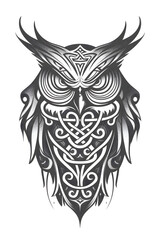 Fototapeta premium Owl Bird head very simple traditional tattoo flash styles illustration