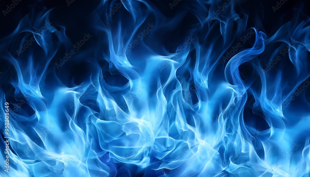 Poster mystical blue fire flames