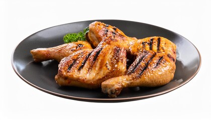 delicious plate of grilled chicken isolated on a transparent background