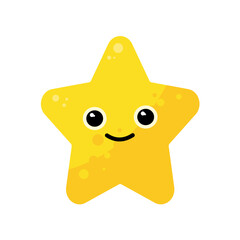 cute kawaii star - vector illustration