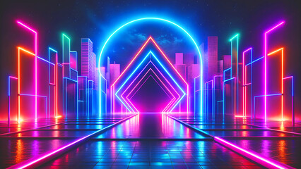 Abstract neon illusion background